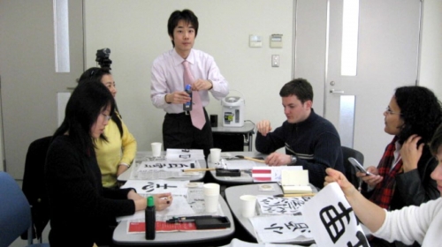 名古屋大学の大学院生時代。外国人に日本語を教えていた